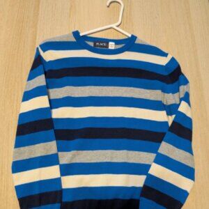 PLACE Striped Blue and Cream Men's Sweater